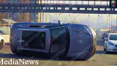 Աշտարակի խճուղուց Եղվարդի խճուղի ճանապարհին բախվել են մեքենաներ. մեկը կողաշրջվել է, մյուսը՝ գլխիվայր շրջվել