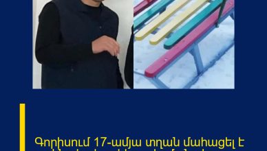 Գորիսում 17-ամյա տղան մահացել է սահնակով սահելու ժամանակ
