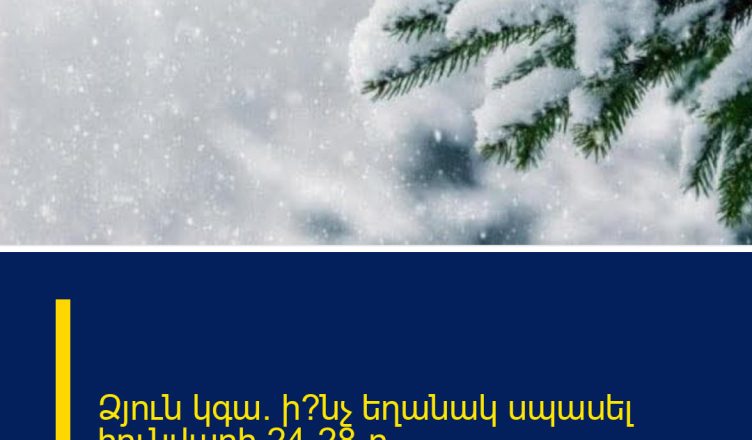 Ձյուն կգա․ ի՞նչ եղանակ սպասել հունվարի 24-28-ը