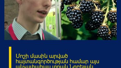Մոշի մասին արված հայտանգործության համար այս անչափահաս տղան Նոբելյան մրցանակ է ստացել․ պարզվում է, որ ․․․