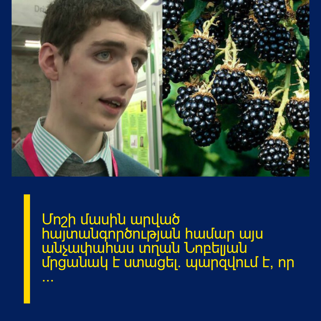 Մոշի մասին արված հայտանգործության համար այս անչափահաս տղան Նոբելյան մրցանակ է ստացել․ պարզվում է, որ ․․․