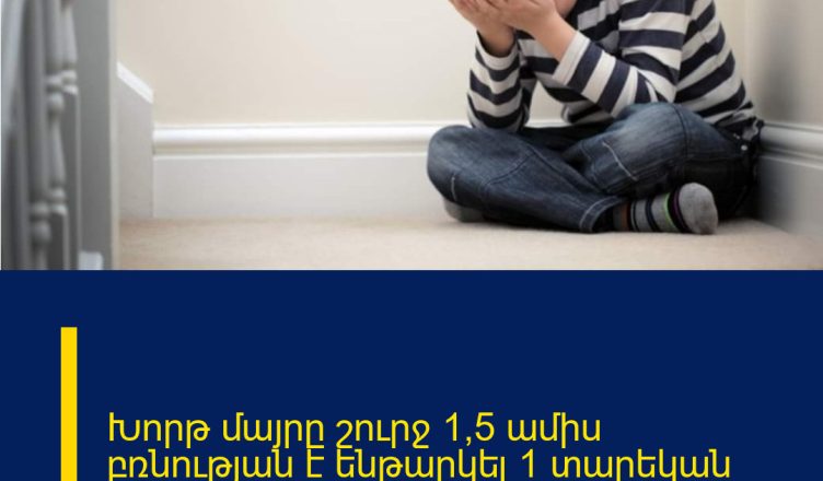 Խորթ մայրը շուրջ 1,5 ամիս բռնության է ենթարկել 1 տարեկան երեխային․ նոր մանրամասներ